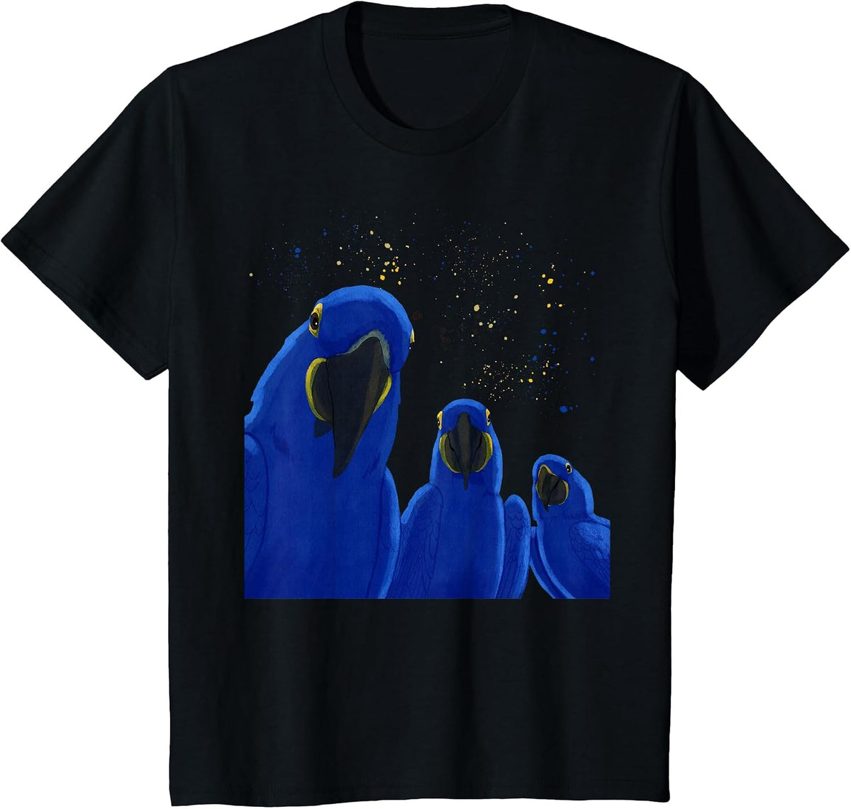 Funny Parrots Birds Hyacinth Macaw T-Shirt - Black
