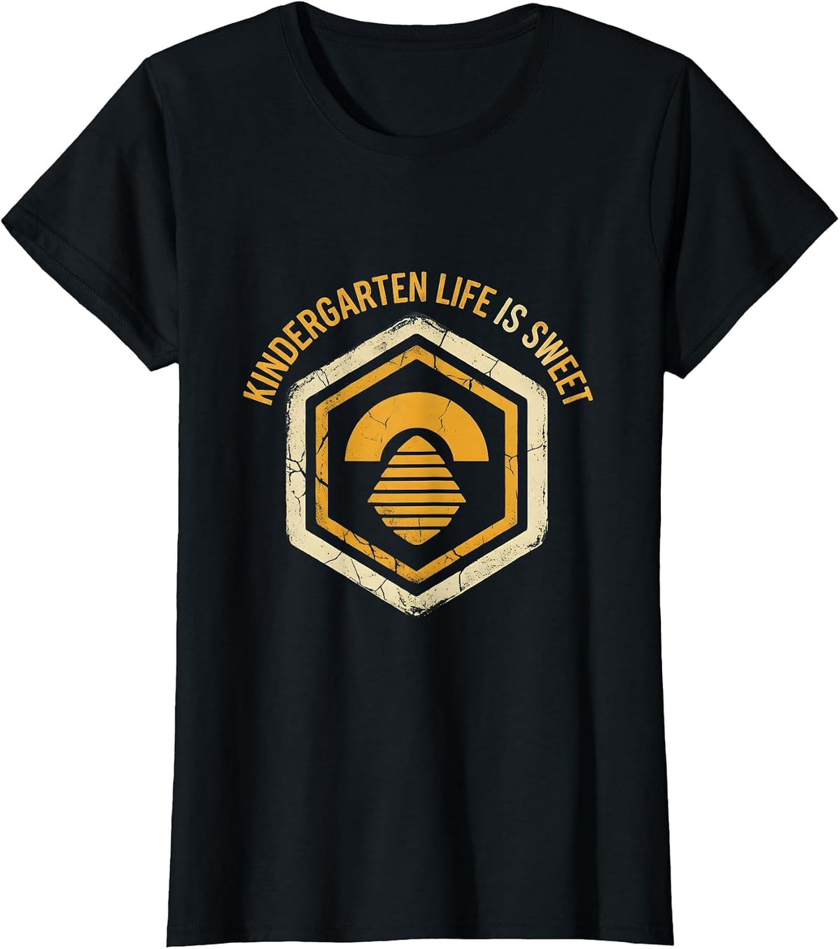 Kindergarten Life Is Sweet Teacher Design T-Shirt - Black