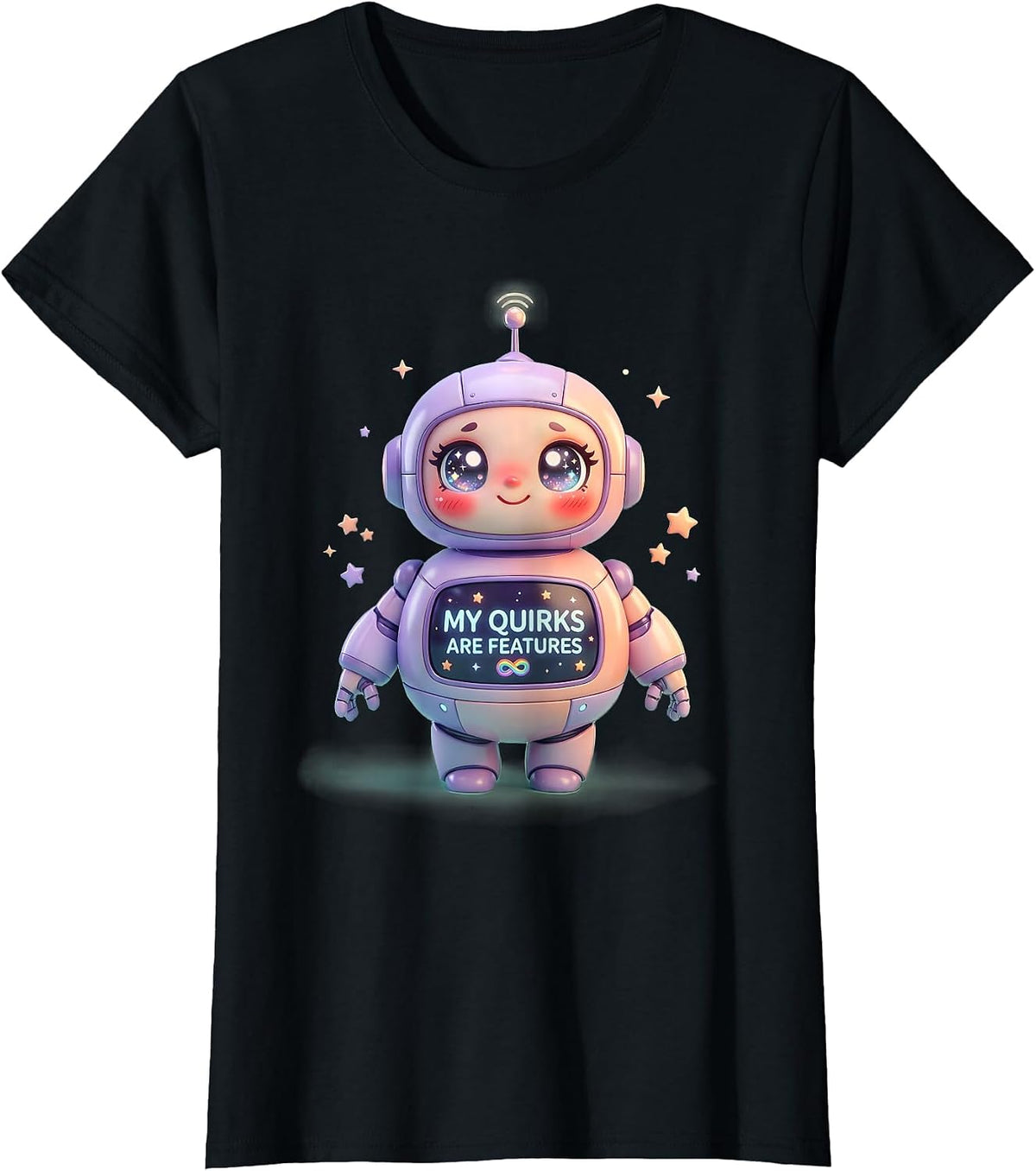 My Quirks Are Features Autism Awareness Design T-Shirt - Black