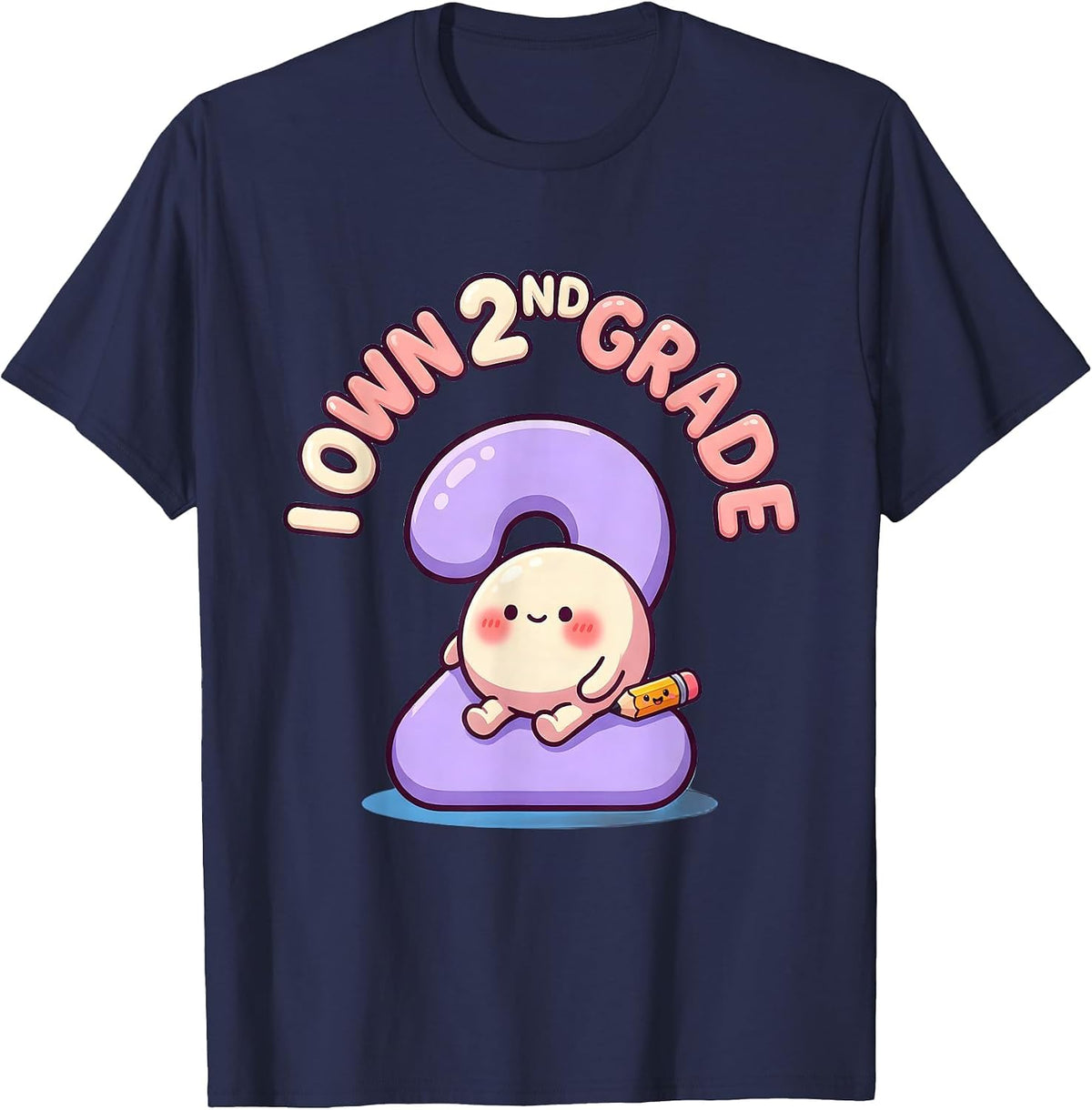 I Own 2nd Grade Cute Kawaii Back To School Kids Teacher T-Shirt - Navy Blue