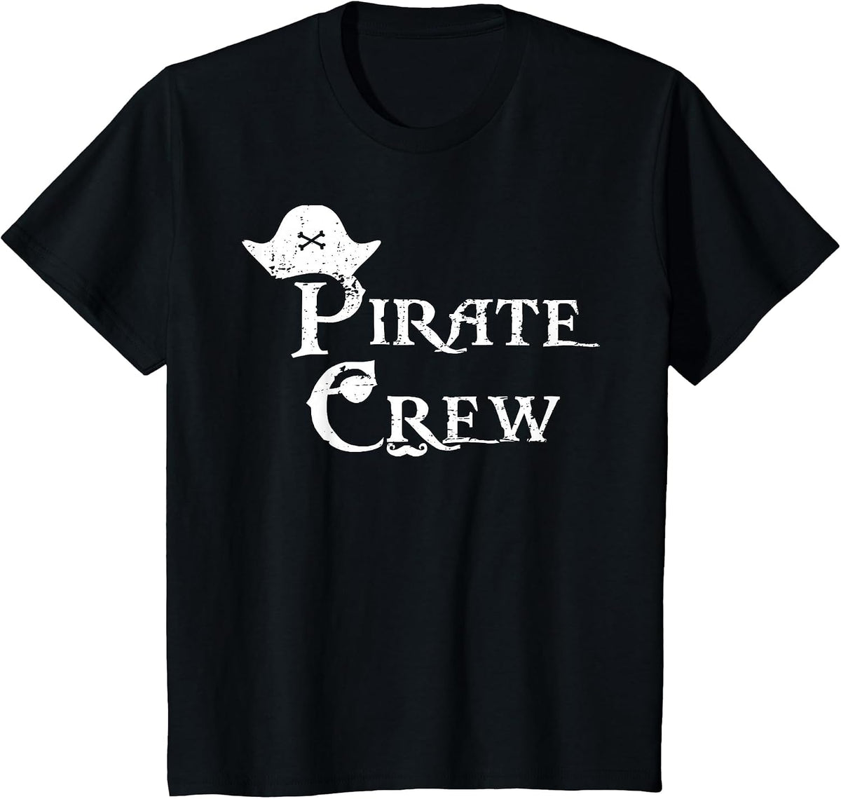 Pirate Crew Funny Halloween Costume Party Men Boys T-Shirt - Black
