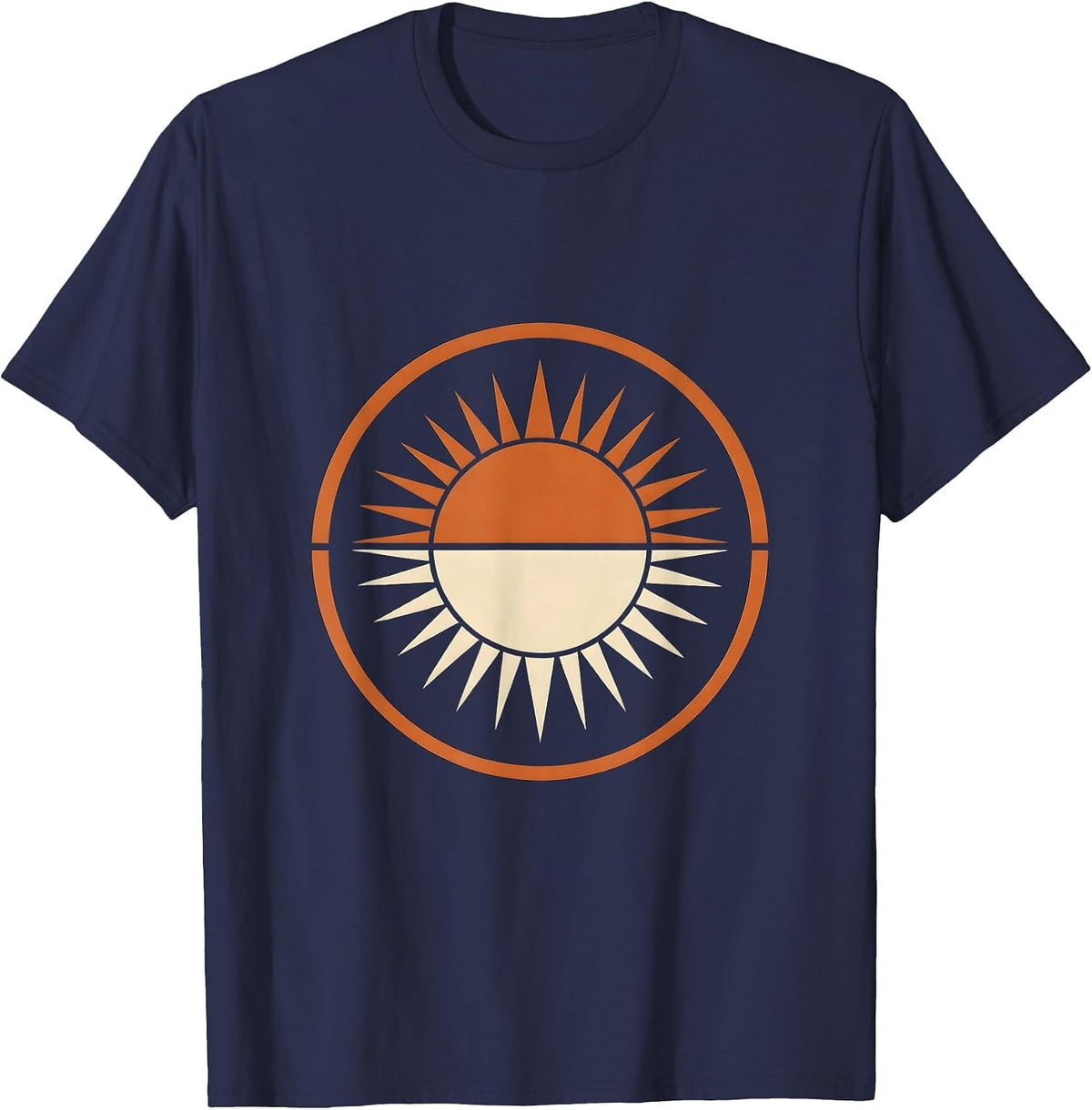 Men's Dual Horizon Twin Suns Rising Graphic Tee T-Shirt - Navy Blue