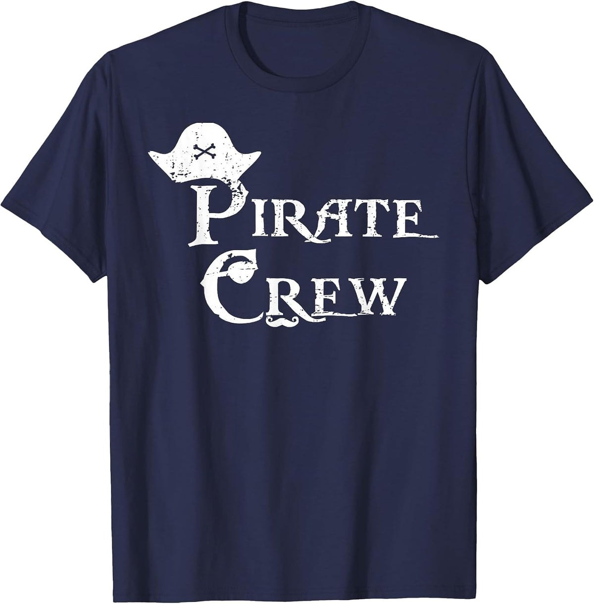 Pirate Crew Funny Halloween Costume Party Men Boys T-Shirt - Navy Blue