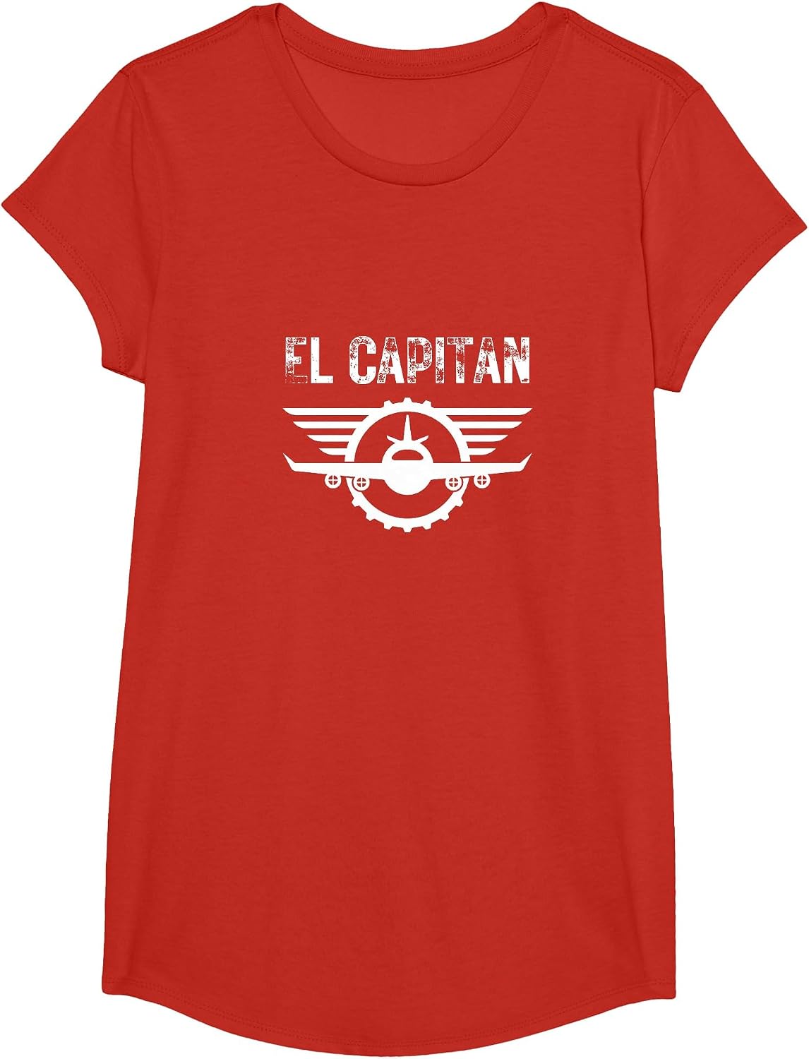 El Capitan Aviation Pilot Flight School T-Shirt - Girls Red