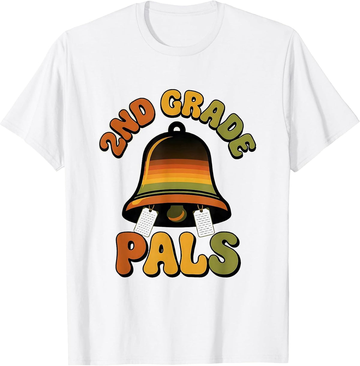 Men's 2nd Grade Pals Retro 70s Back to School Team Pride T-Shirt - White
