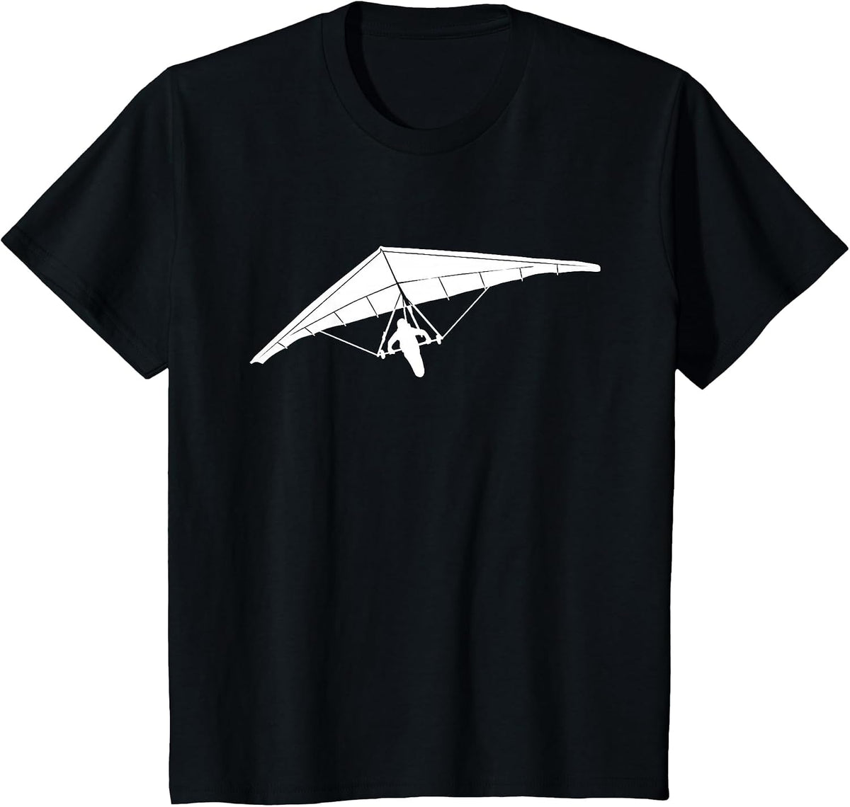 Silhouette Hang Gliding Air Pilot Flight Glider Aircraft Fan T-Shirt - Black