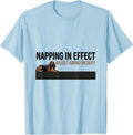 Men's Napping In Effect Basset Hound On Duty Official Sleepshirt T-Shirt - Baby Blue