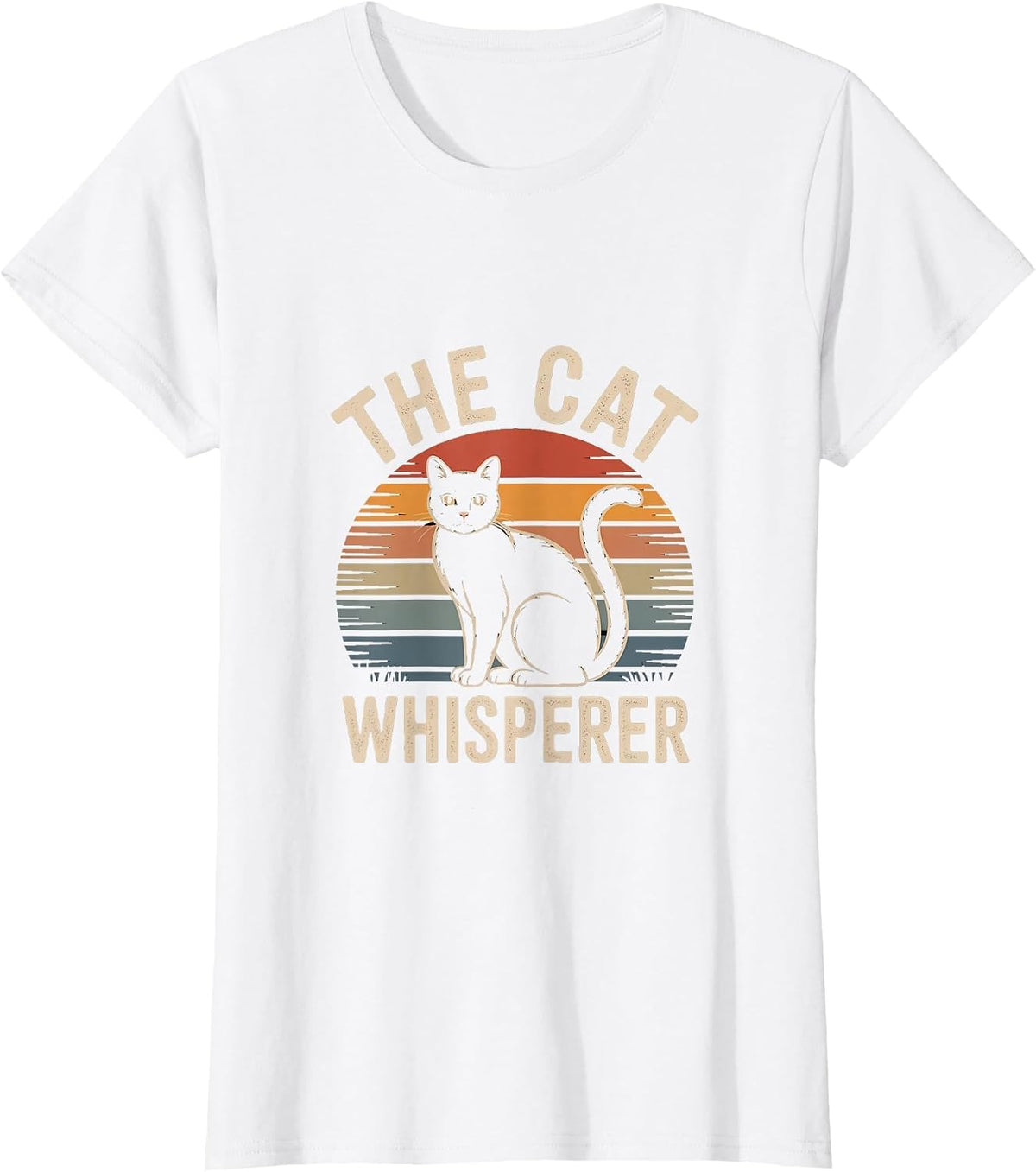 The Cat Whisperer Retro Black Cat Lover T-Shirt - White