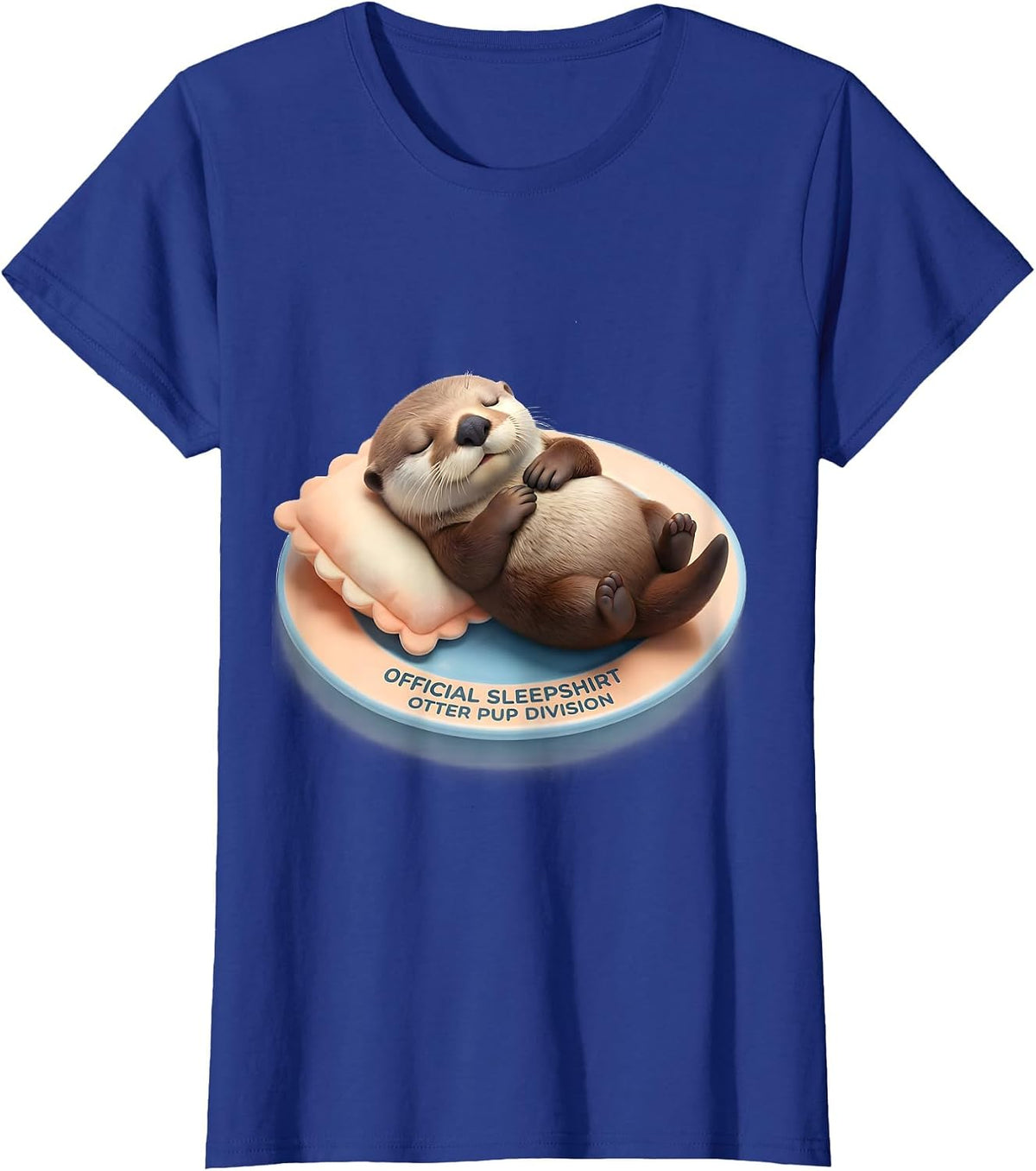 Women's Official Sleepshirt Otter Pup Division Cute Kawaii T-Shirt - Royal Blue
