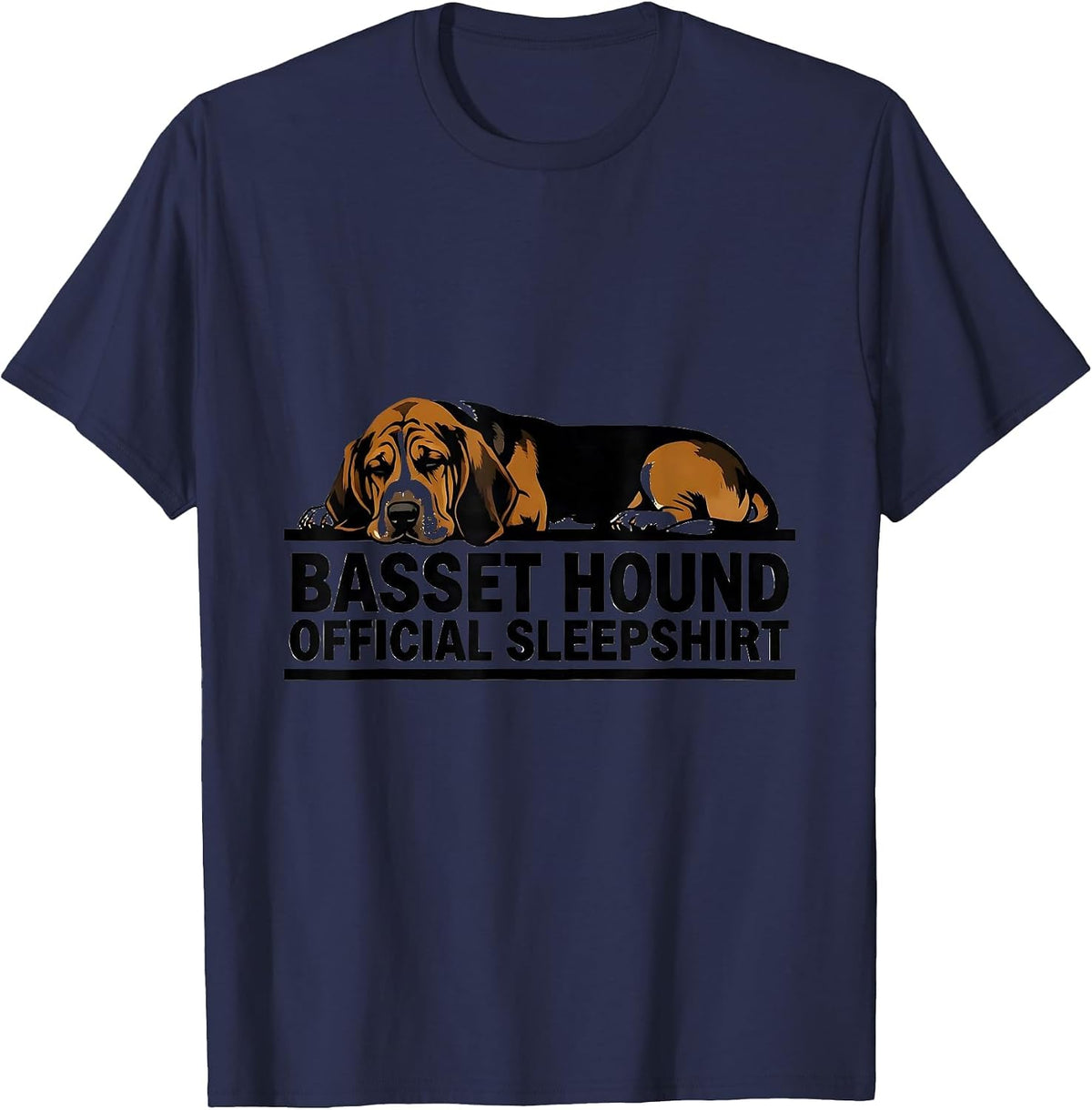 Basset Hound Official Sleepshirt Pajamas Nightgown T-Shirt - Navy Blue