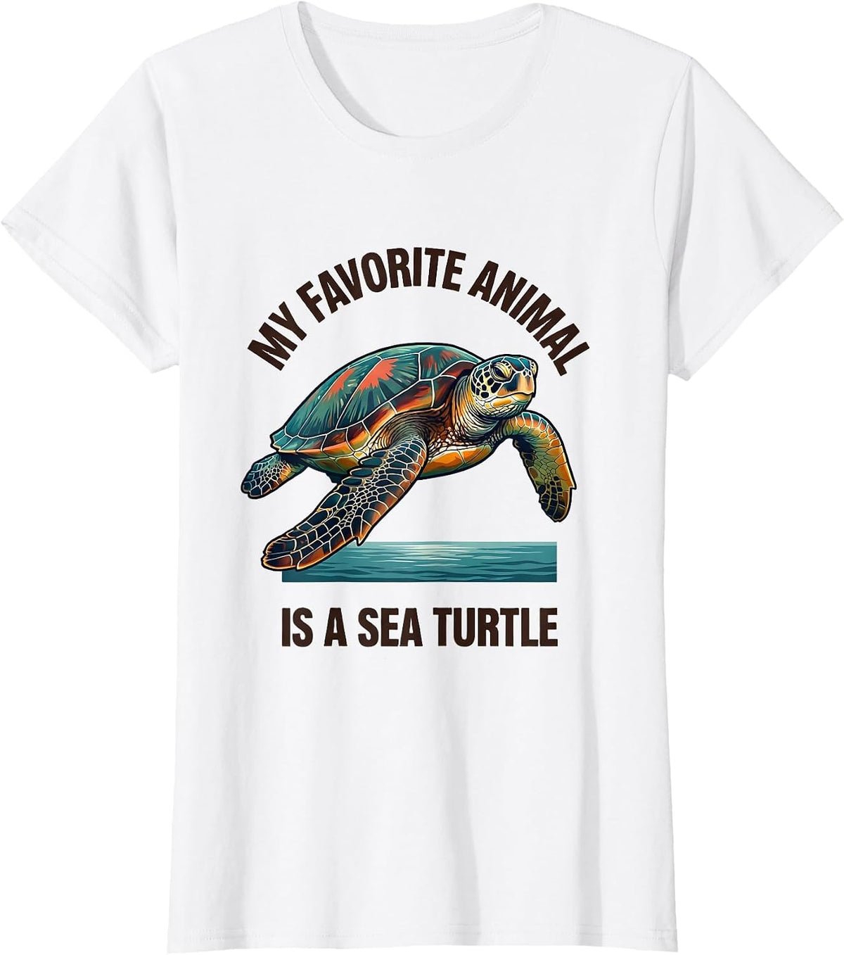 My Favorite Animal Is A Sea Turtle Cute Ocean Animal Lover T-Shirt - White