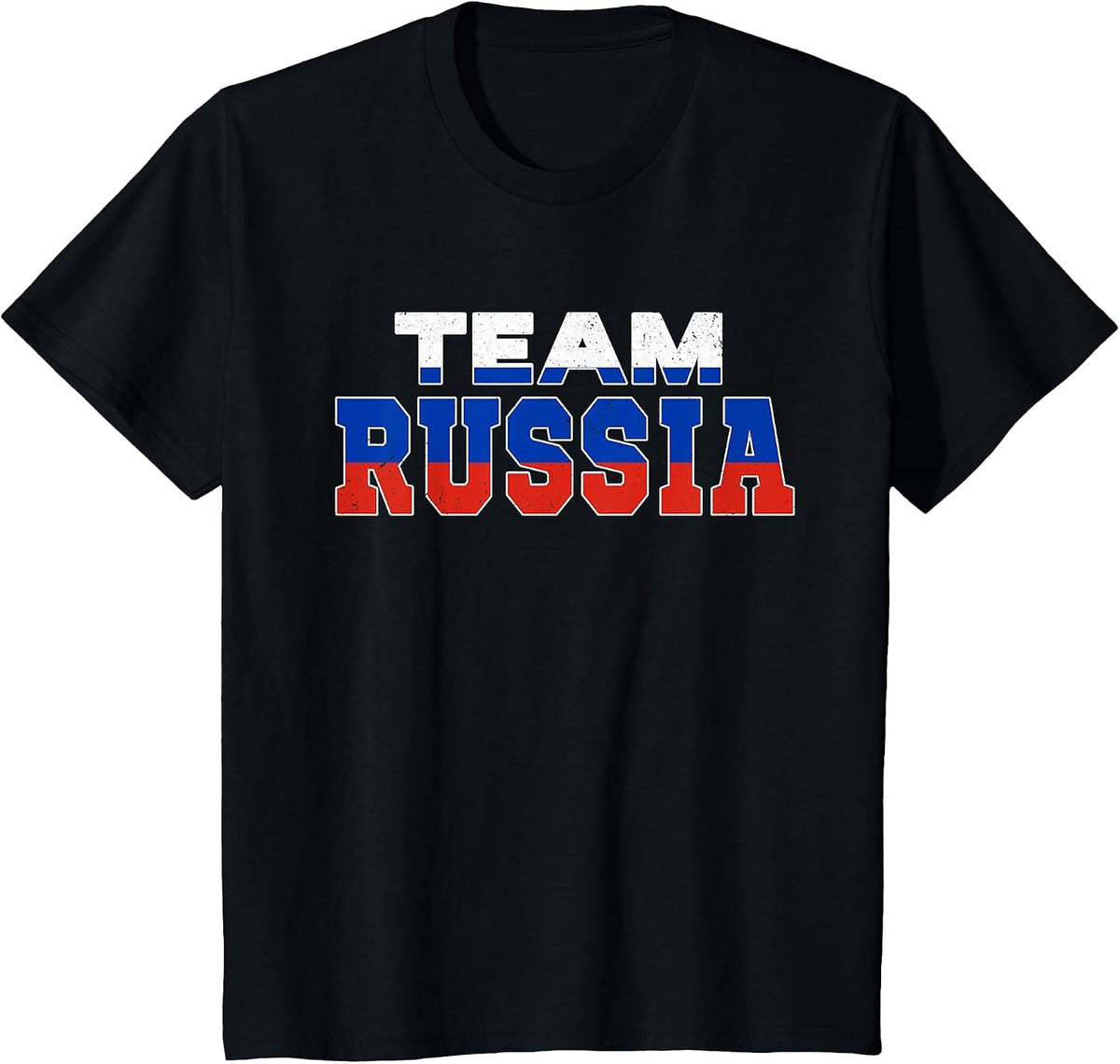 Team Patriotic Russian Flag Russia T-Shirt - Black