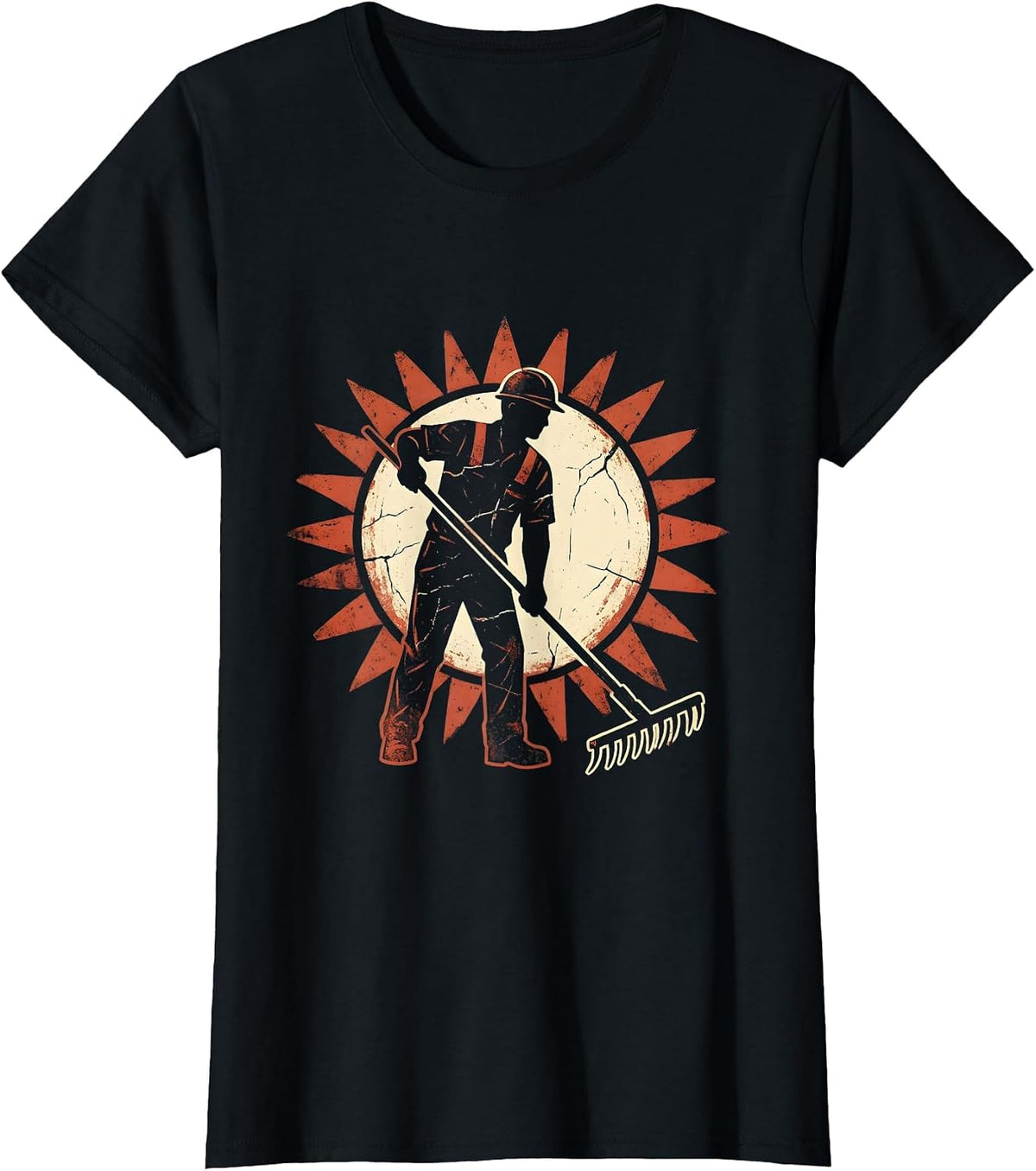 Labor Day Roadworker Asphalt Crew Illustration T-Shirt - Black