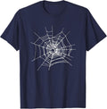 Halloween Spider Web Cobweb Halloween Spiders T-Shirt - Navy Blue