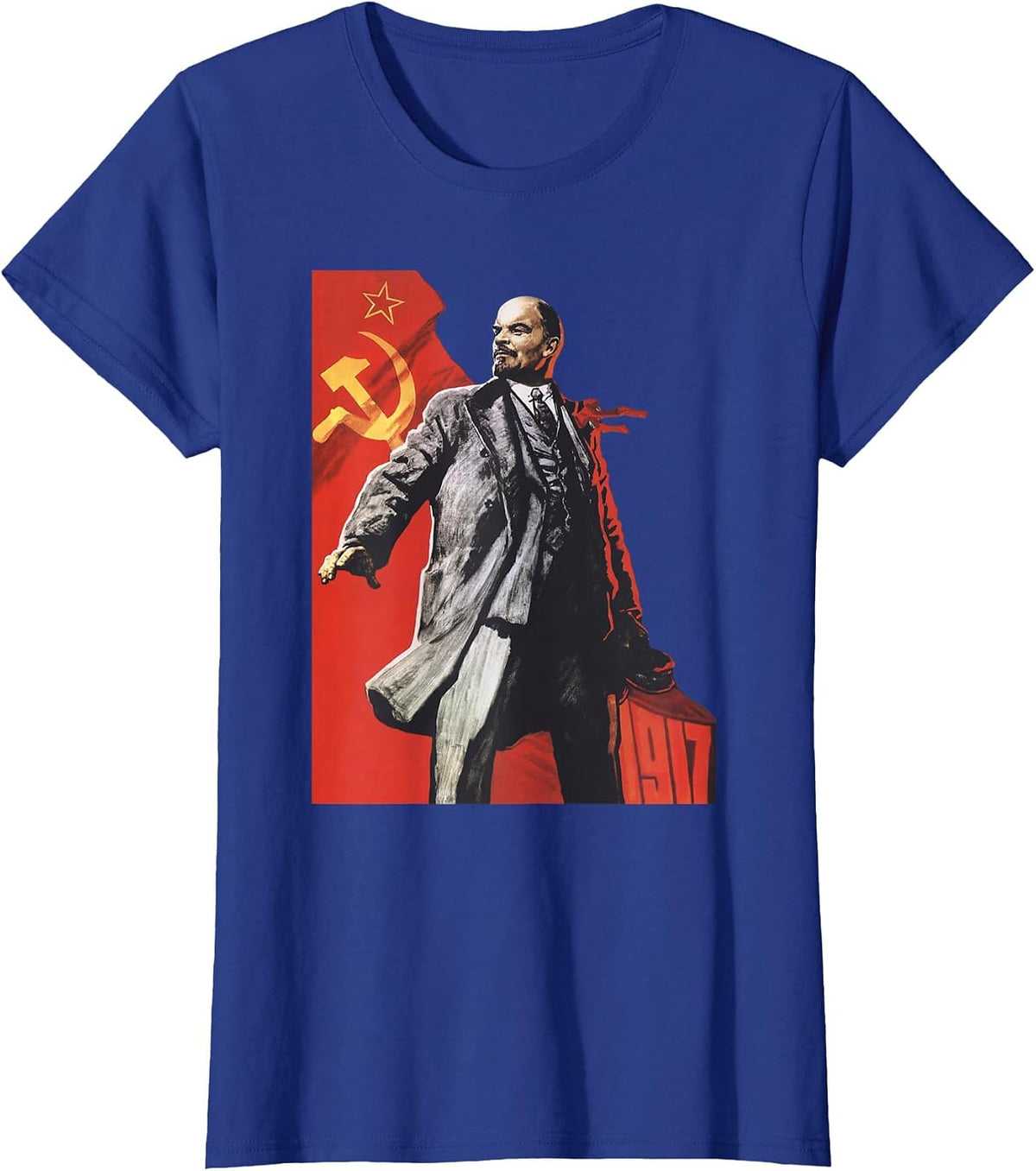 Lenin Forever Soviet Union USSR Russia Retro Vintage Jersey T-Shirt - Royal Blue