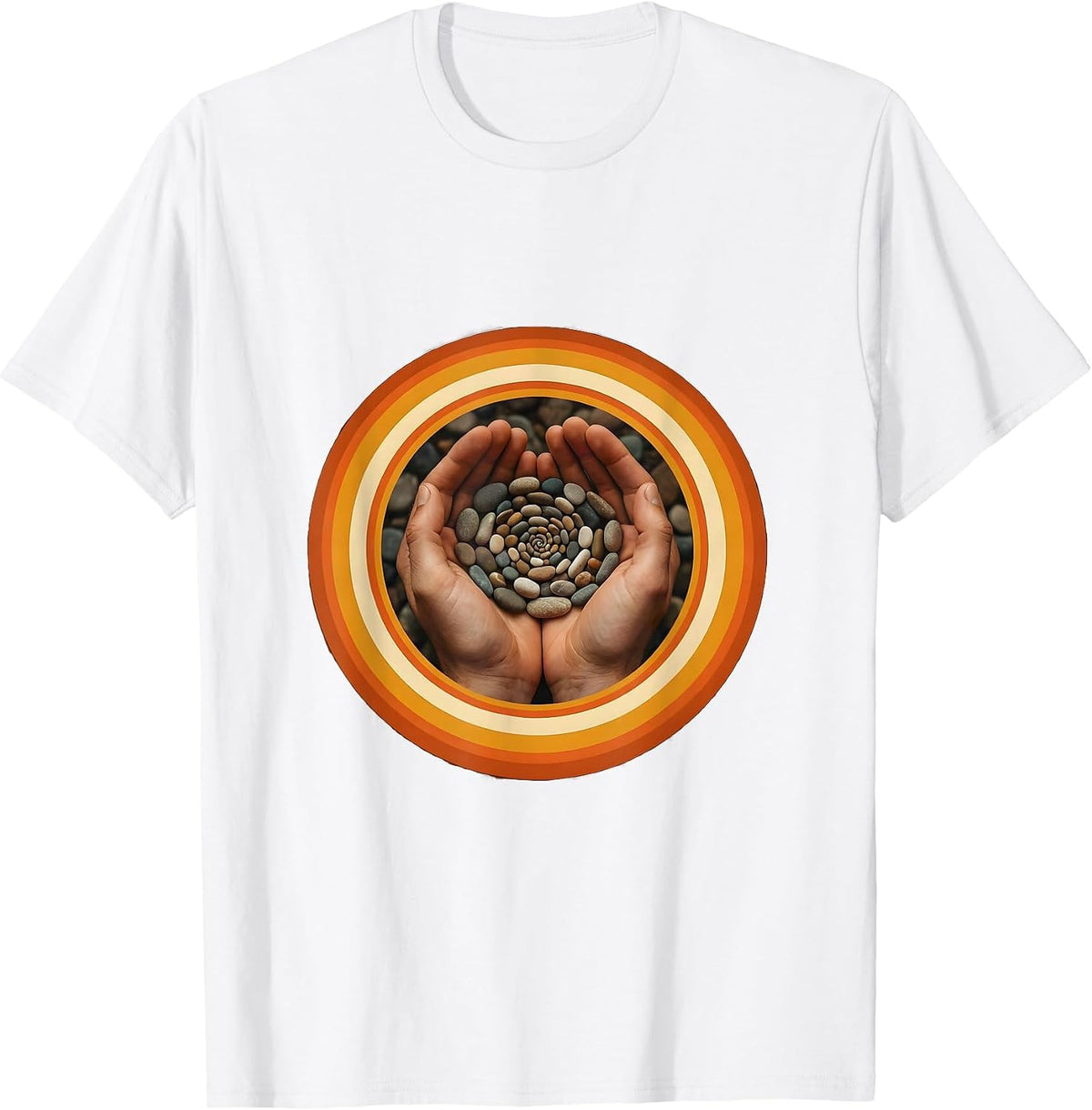 Autism Awareness Pebble Spiral Arrangement Art T-Shirt - White