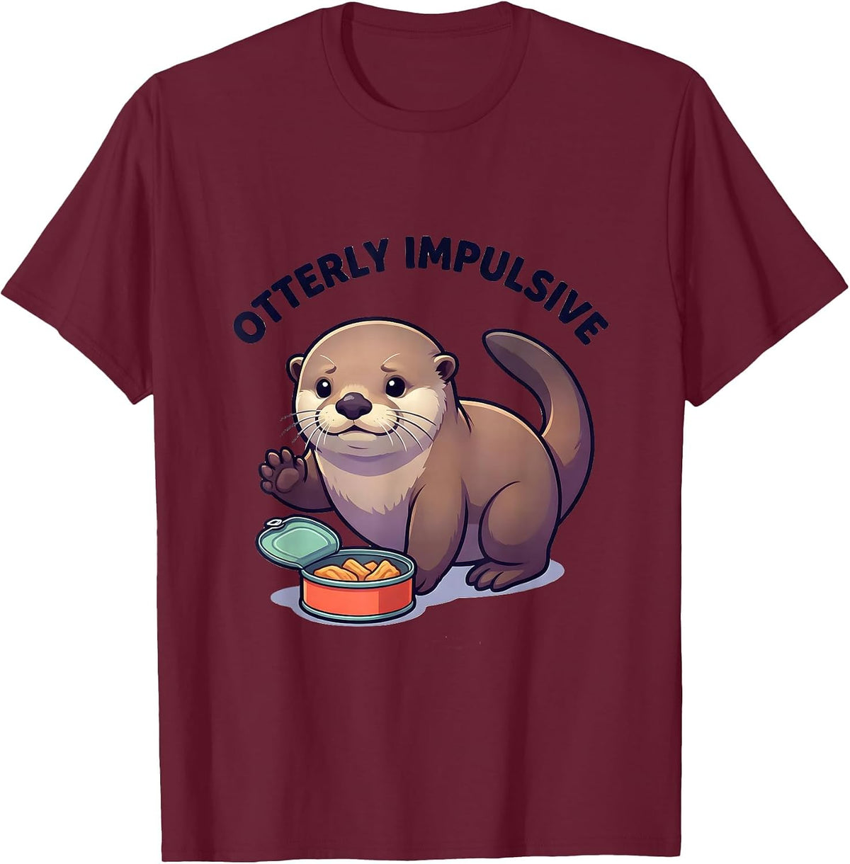 Otterly Impulsive Cute Kawaii Otter Lover Gift T-Shirt - Burgundy