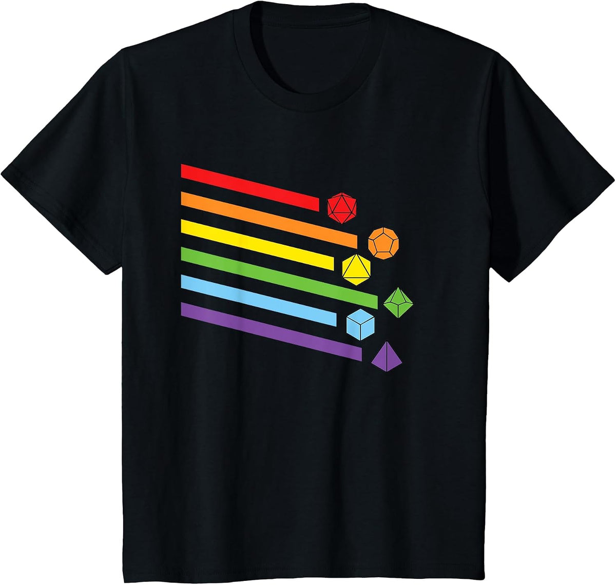 DND T Shirt Dice Set RPG Tabletop Games D20 Tee T-Shirt - Black