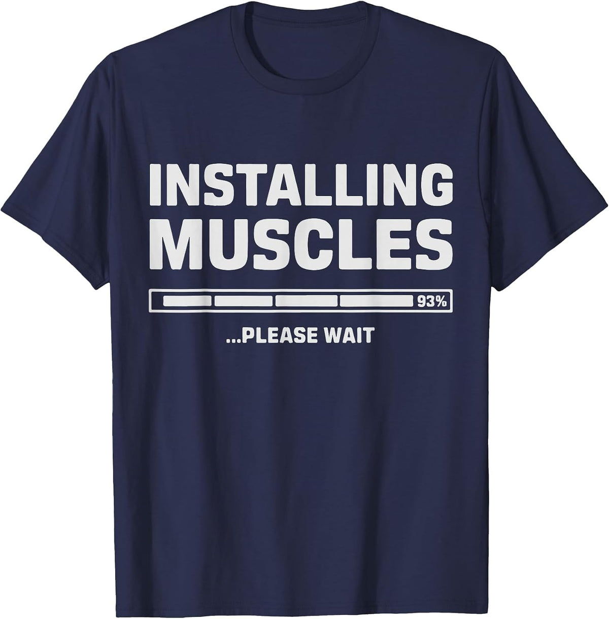 Weightlifting Installing Muscles Workout & Gym Weightlifter T-Shirt - Navy Blue