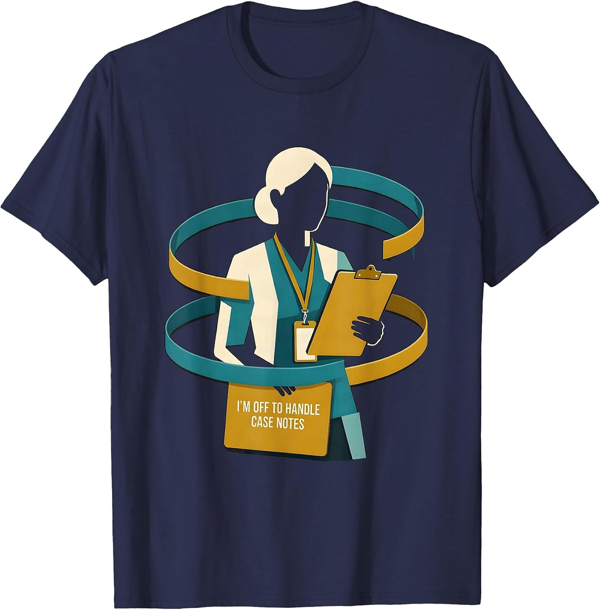 I'm Off To Handle Case Notes Midcentury Modern Social Worker T-Shirt - Navy Blue