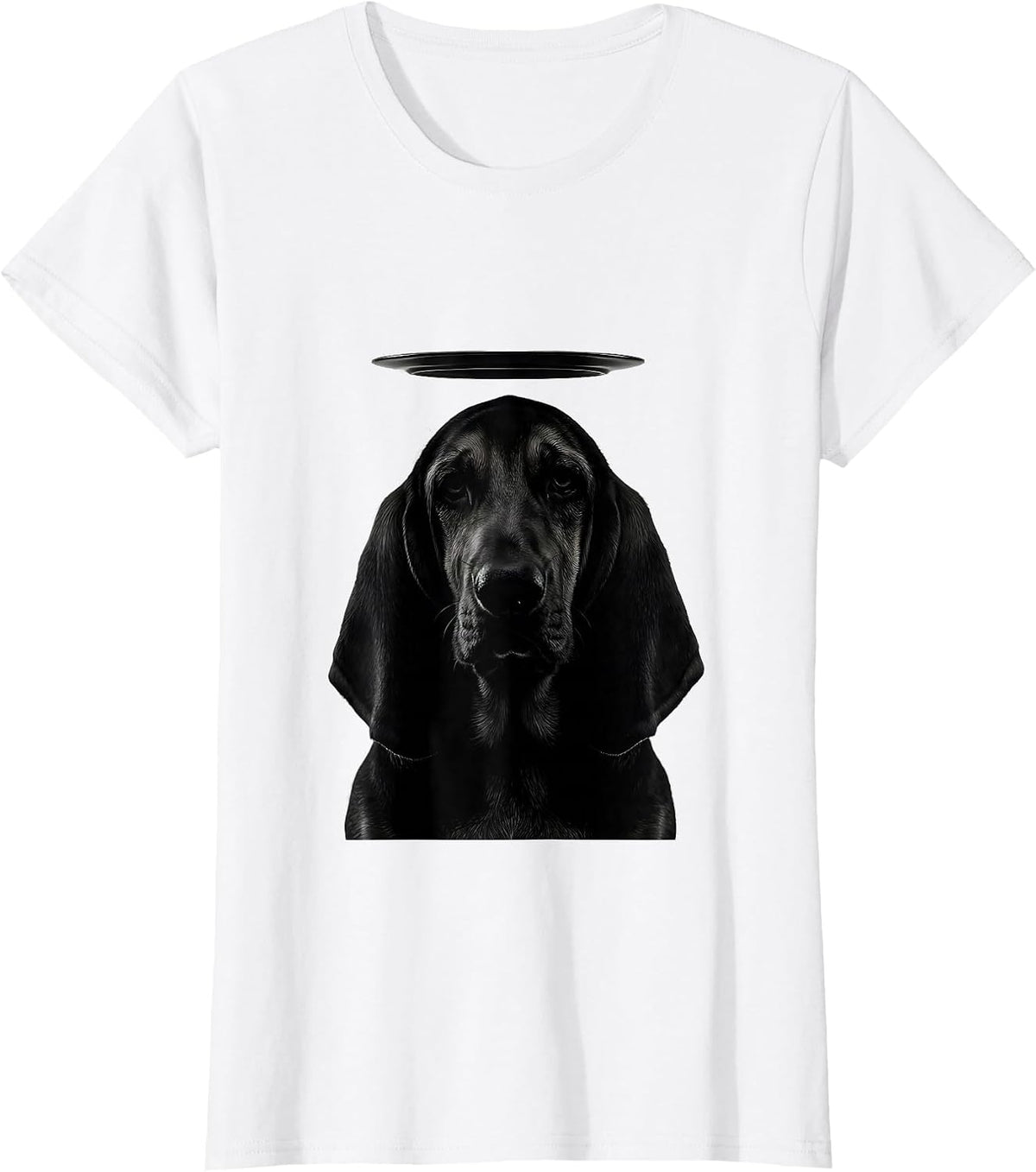 Basset Hound UFO Abduction Minimalist Dog Lover Humor T-Shirt - White