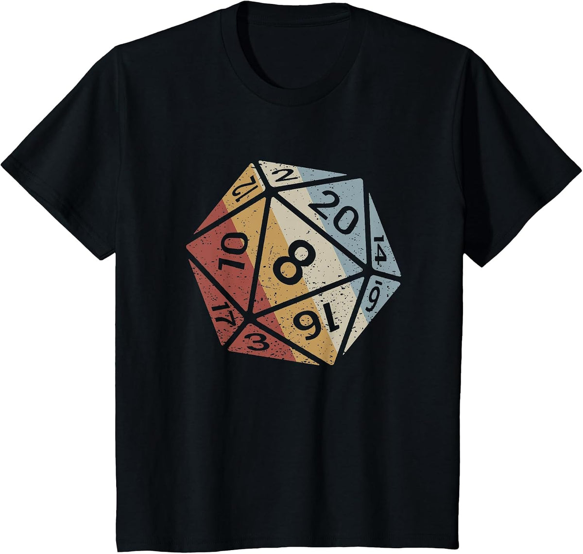 Vintage 20 Sided Die Retro RPG Tabletop Gamer Men T-Shirt - Black