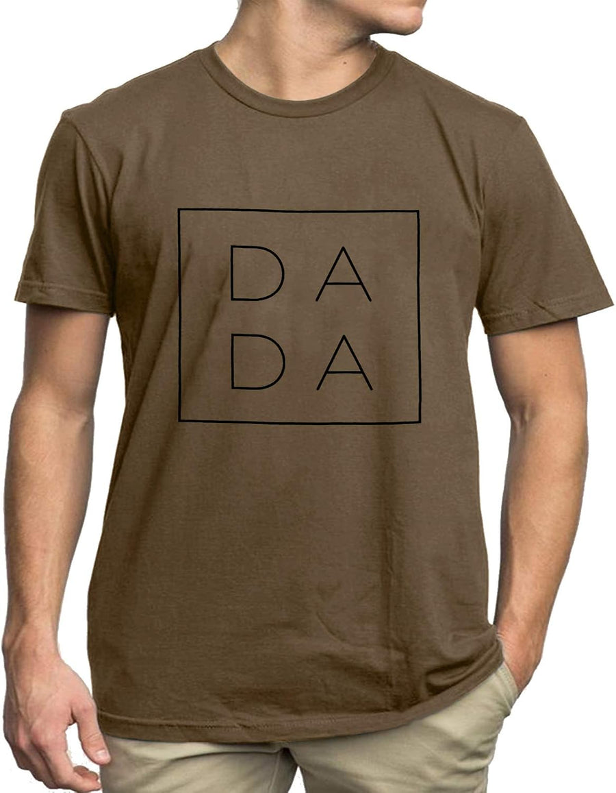 MNLYBABY Dad Shirts for Men Funny DADA Letter Print Graphic Tshirts Father Daddy Papa Gifts Tee Tops - Brown