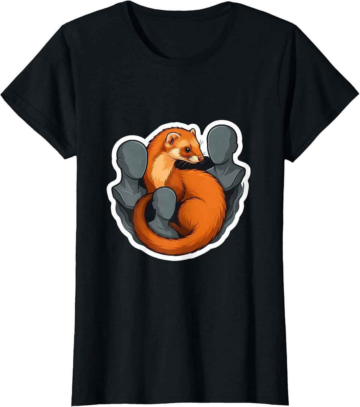 Ferret Makes Humans Make My Head Hurt Funny Pet Lover Gift T-Shirt - Black