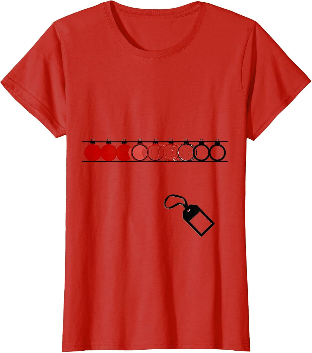 Ball Node Grid Retro Social Worker Christmas Party T-Shirt - Red