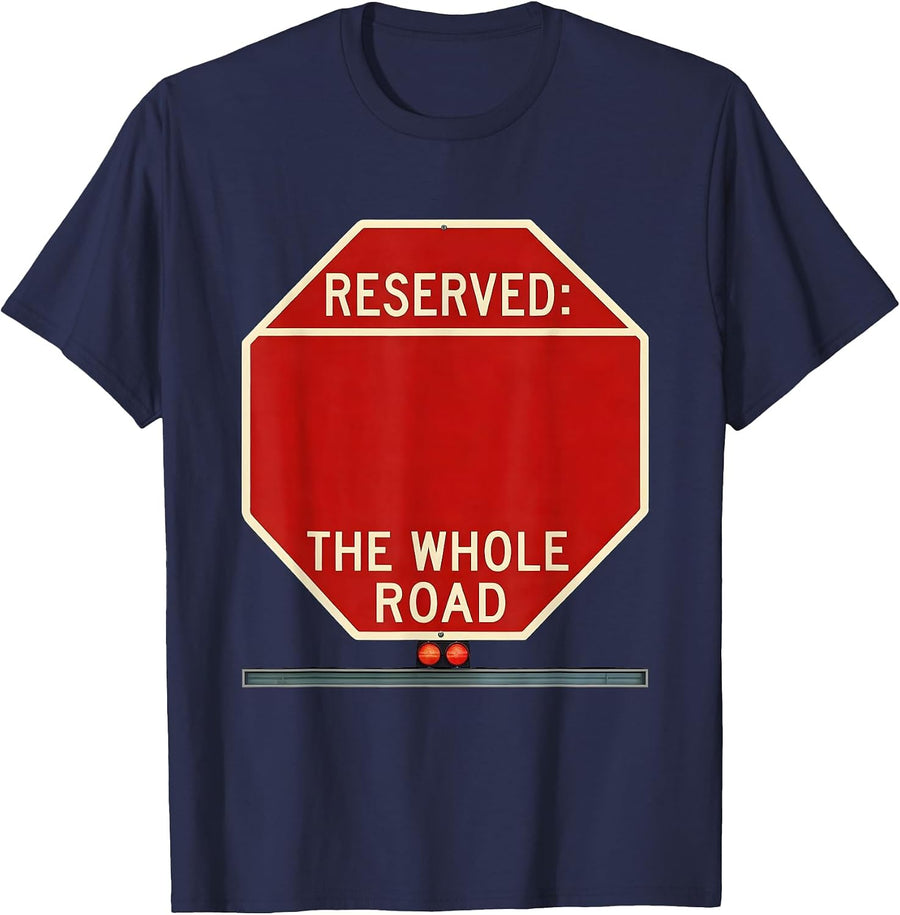 Reserved The Whole Road Funny School Bus Driver Appreciation T-Shirt - Navy Blue
