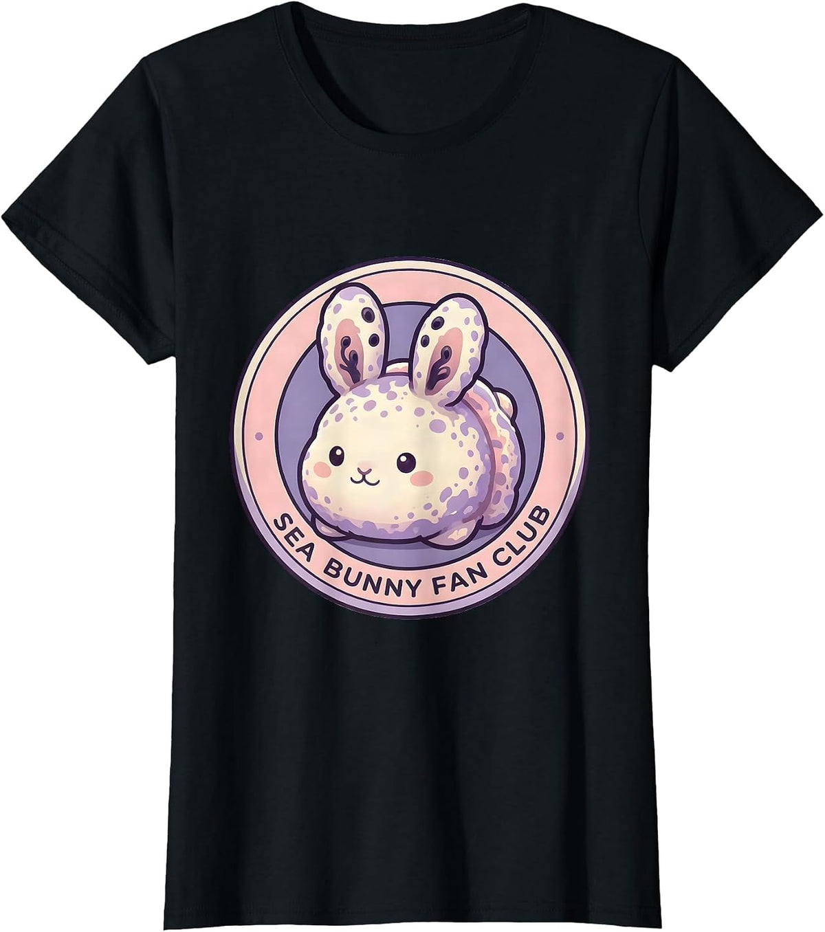 Sea Bunny Fan Club Cute Kawaii Sea Slug Biologist Souvenir T-Shirt - Black