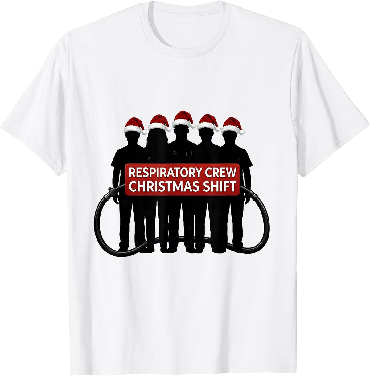 Men's Respiratory Crew Christmas Shift Funny Respiratory Therapist T-Shirt - White