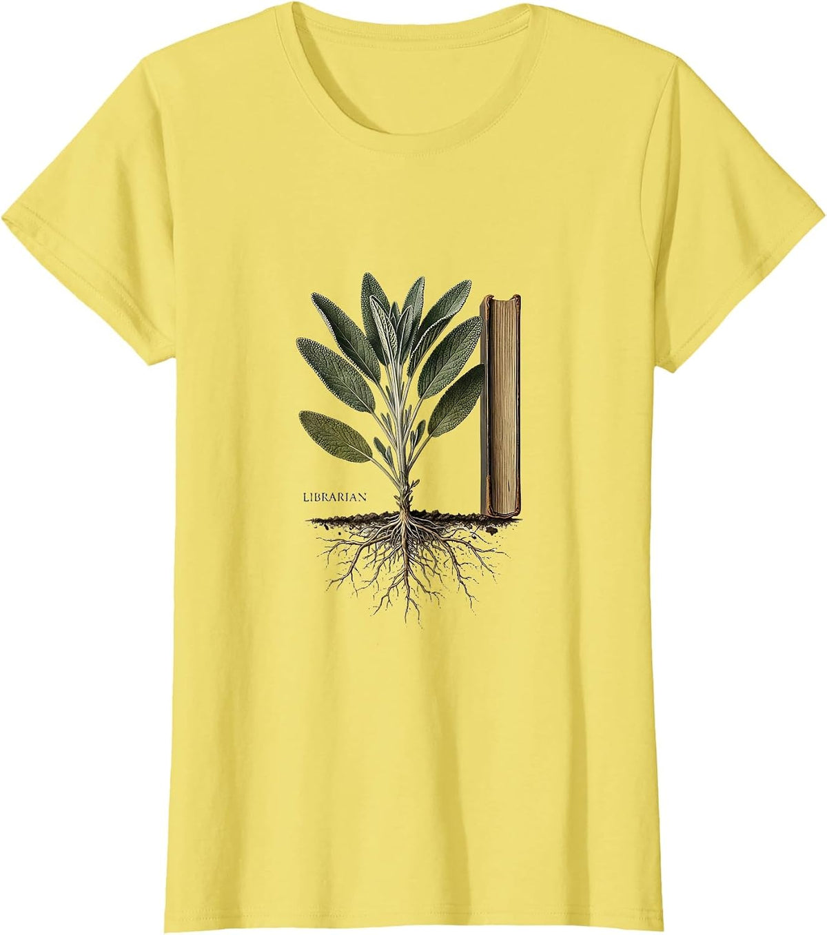 Librarian Botanical Teacher Gift School Start T-Shirt - Lemon Yellow