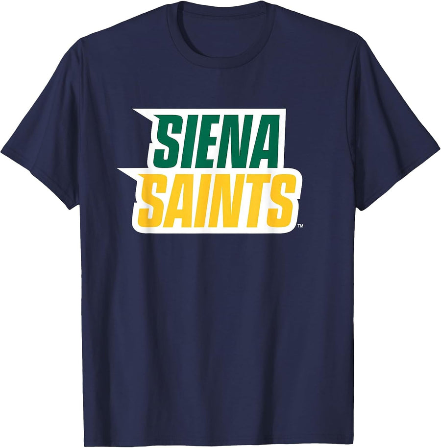 Siena College Saints New Stacked Type Logo T-Shirt - Navy Blue