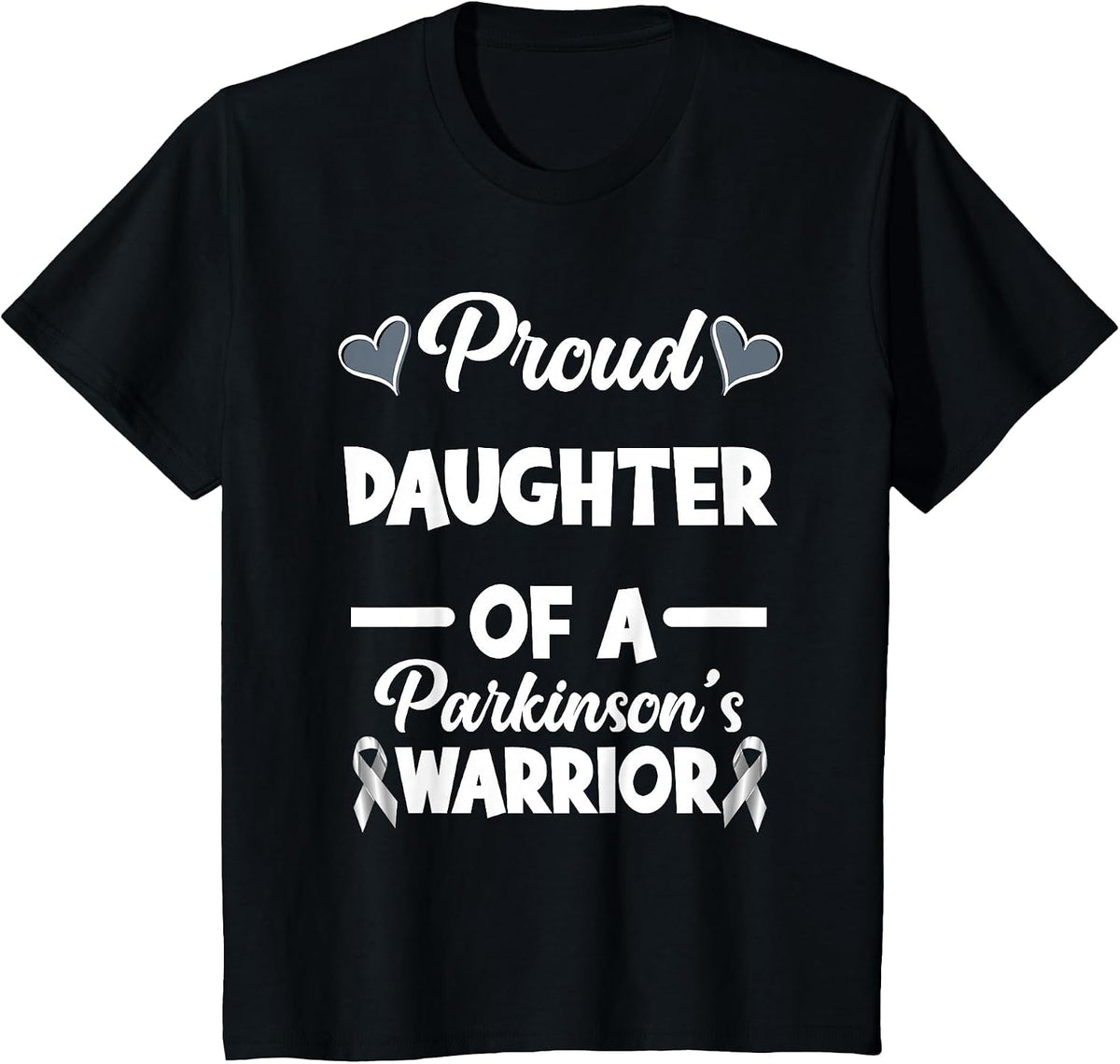Proud Dughter of A Parkinson's Warrior Parkinson's Awareness T-Shirt - Black