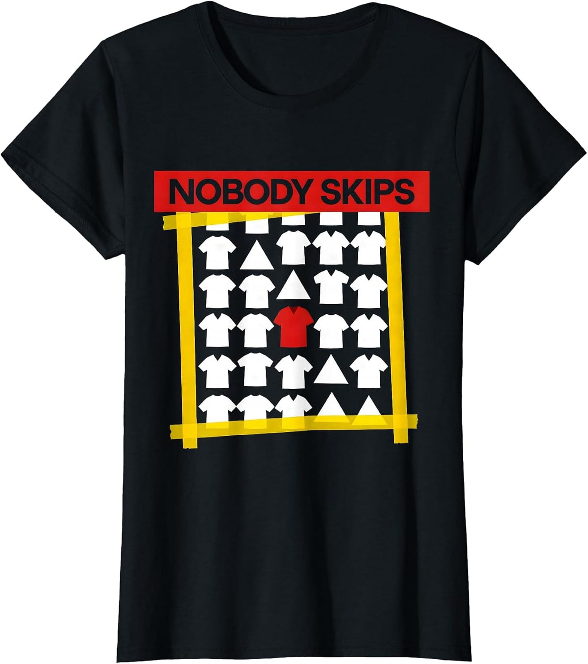Nobody Skips Bauhaus Modernist PE Teacher Humor T-Shirt - Black