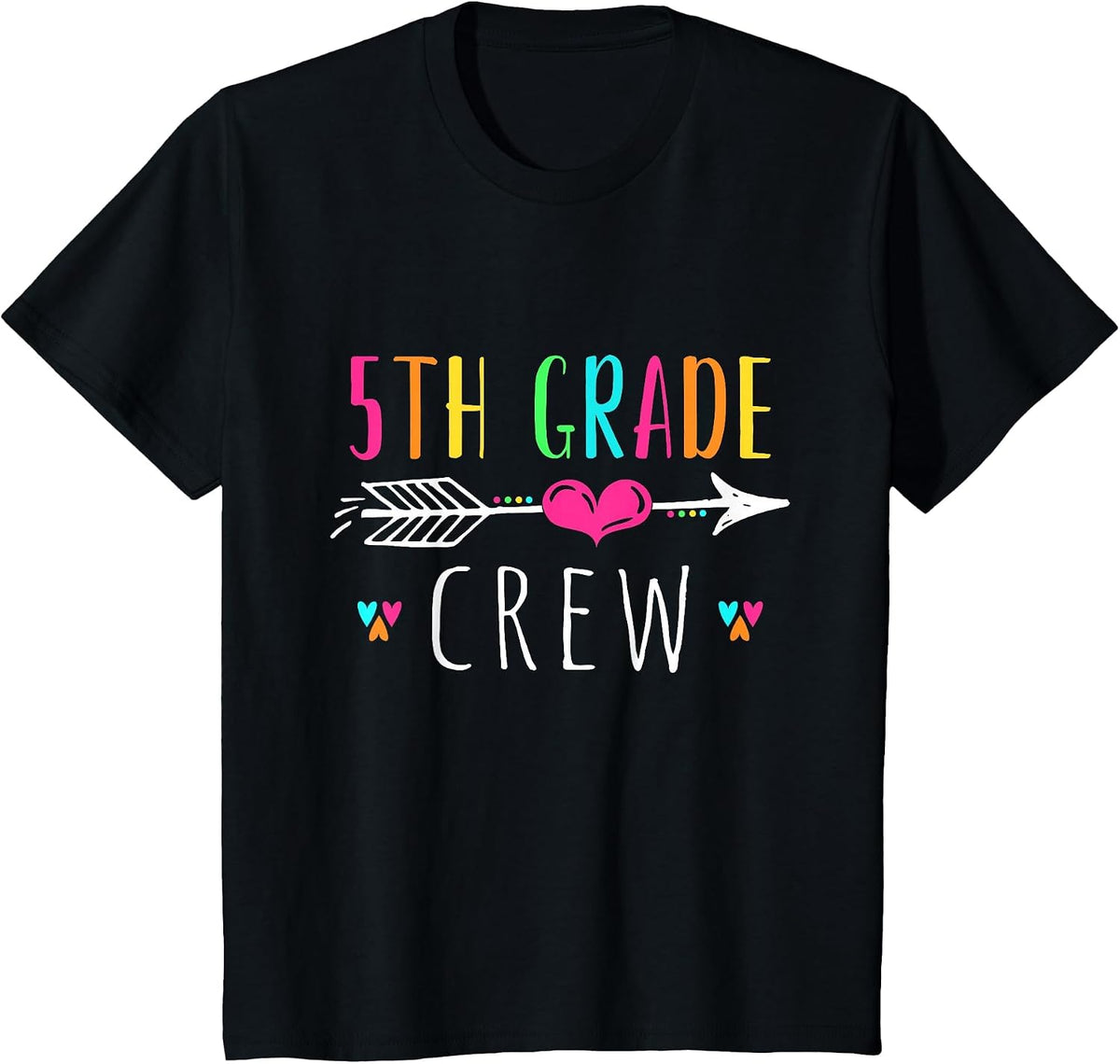 5th Grade Crew, Fifth Grade Teacher Shirts, Back to School T-Shirt - Black