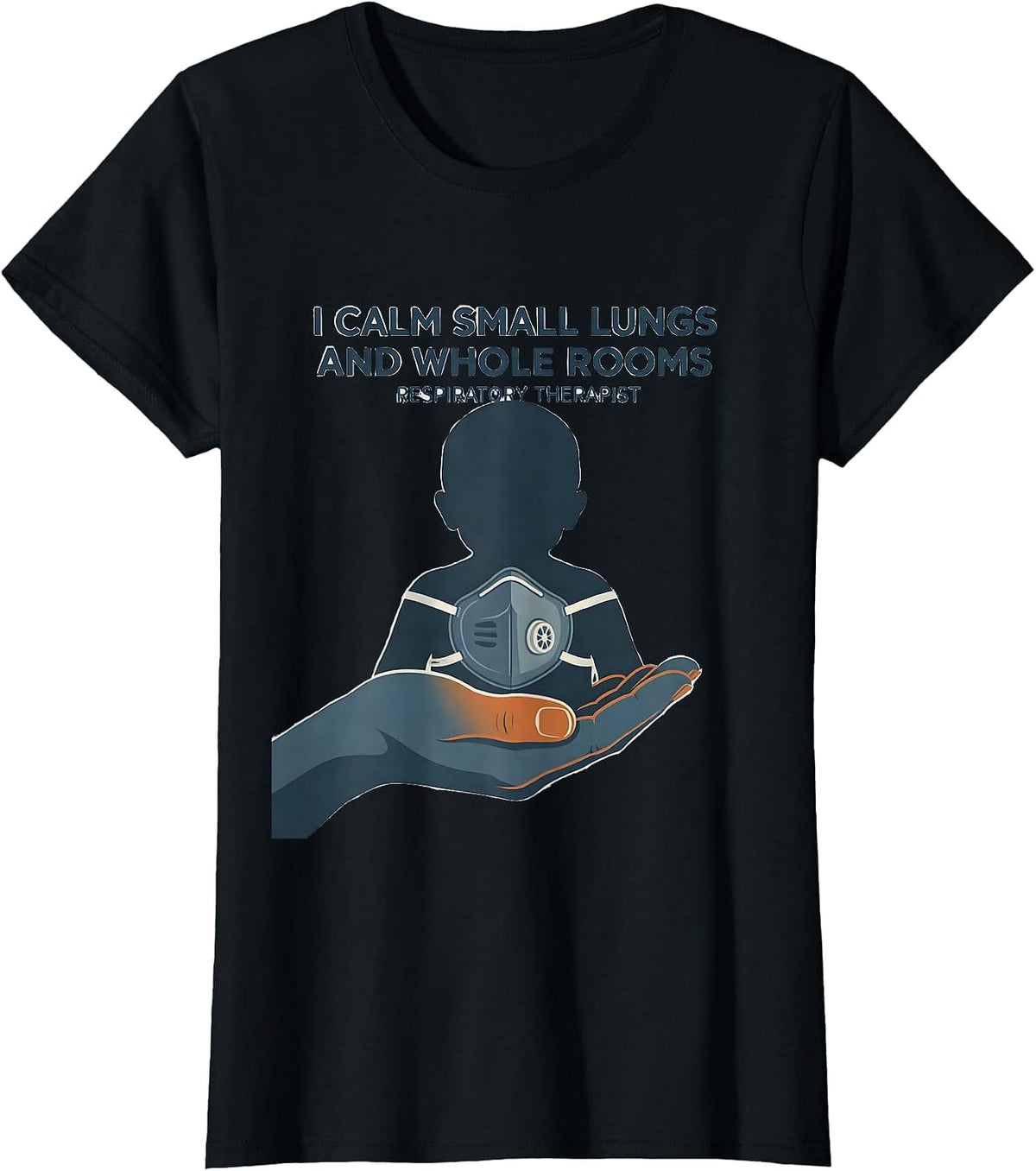 Women's I Calm Small Lungs And Whole Rooms, Respiratory Therapist T-Shirt - Black