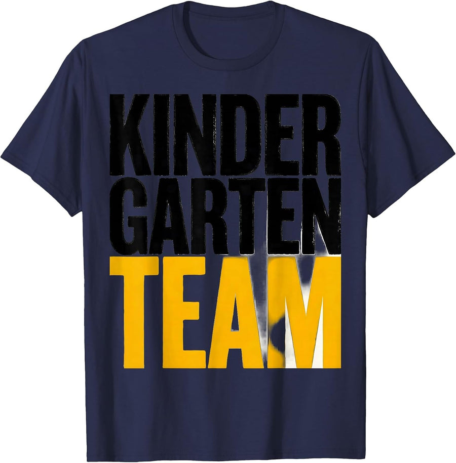 Kindergarten Team Playful Teacher Back To School Grade Level T-Shirt - Navy Blue