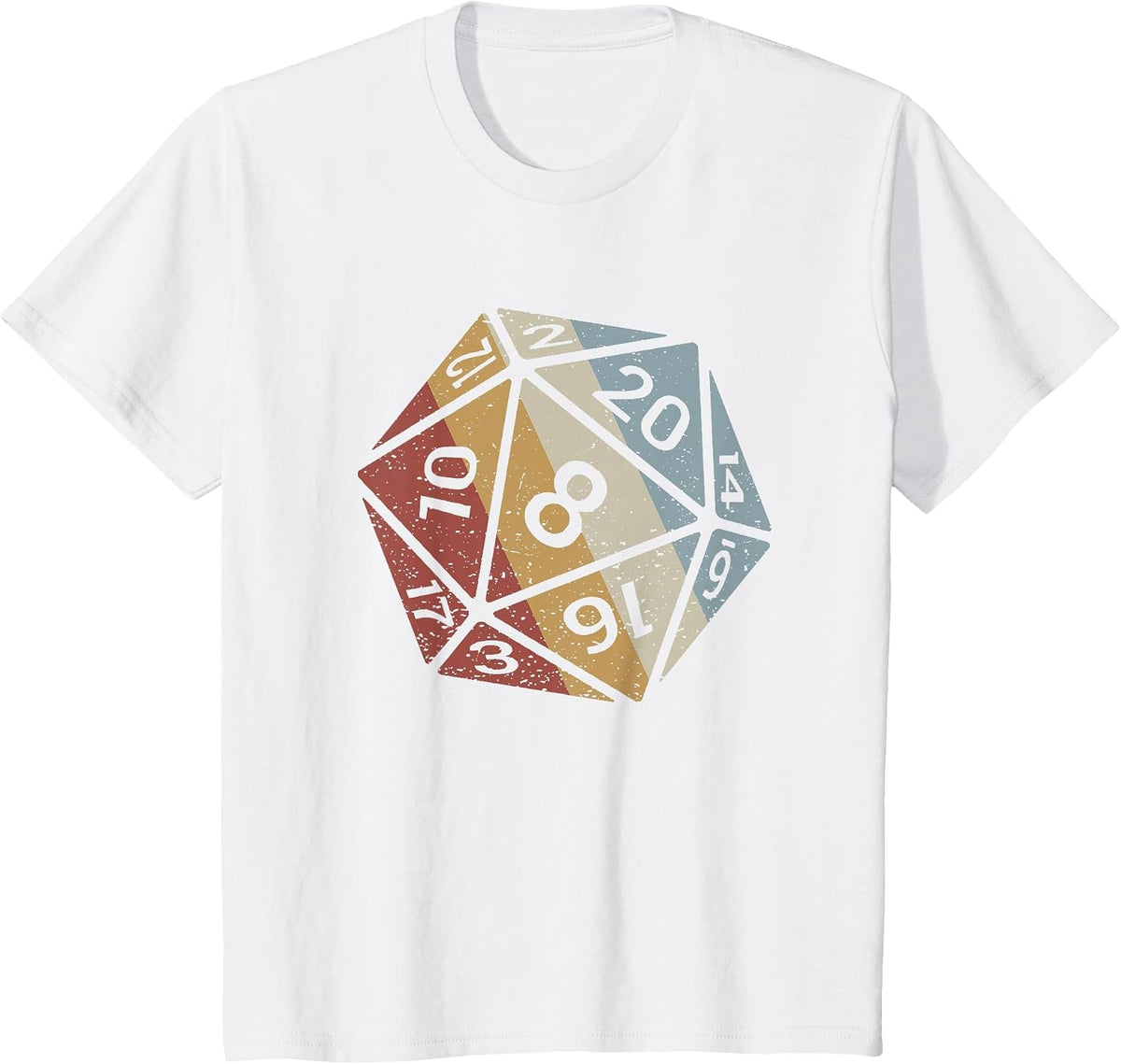Vintage 20 Sided Die Retro RPG Tabletop Gamer Men T-Shirt - White