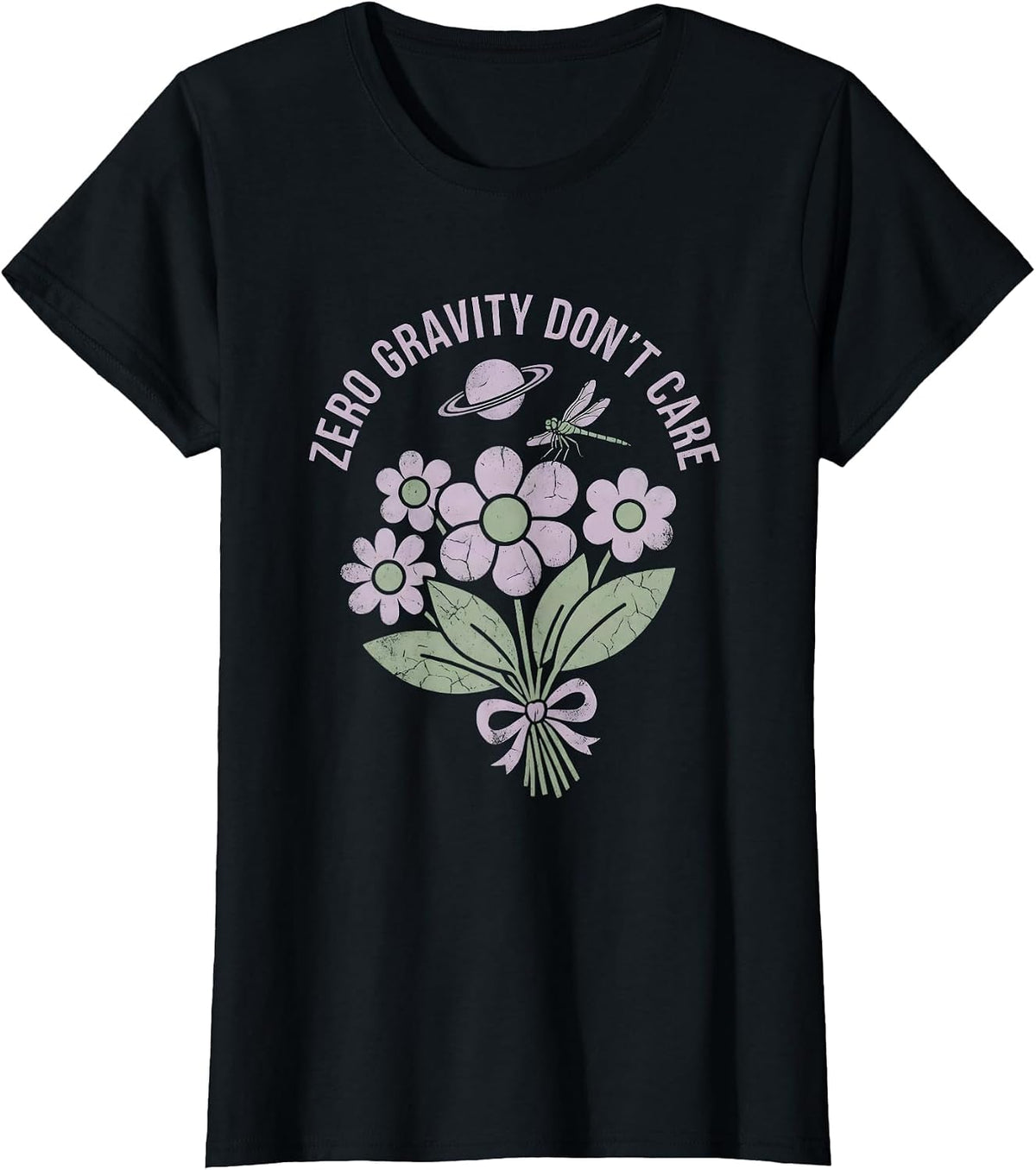 Zero Gravity Don't Care Funny Space Design T-Shirt - Black