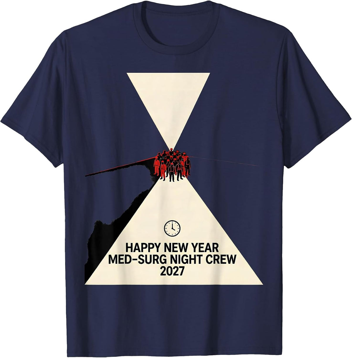 Happy New Year, Med-Surg Night Crew 2027 Nurse T-Shirt - Navy Blue