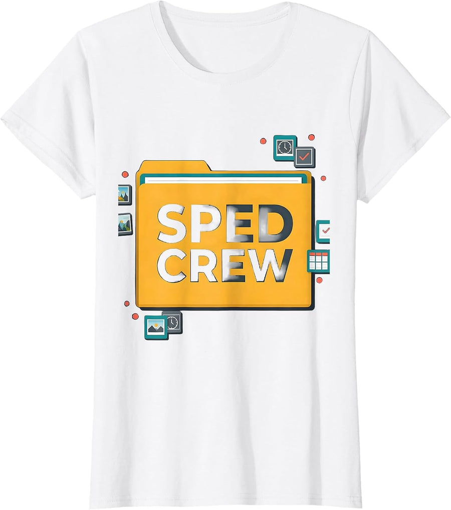 Women's SPED Crew Funny Special Education Teacher Humor T-Shirt - White