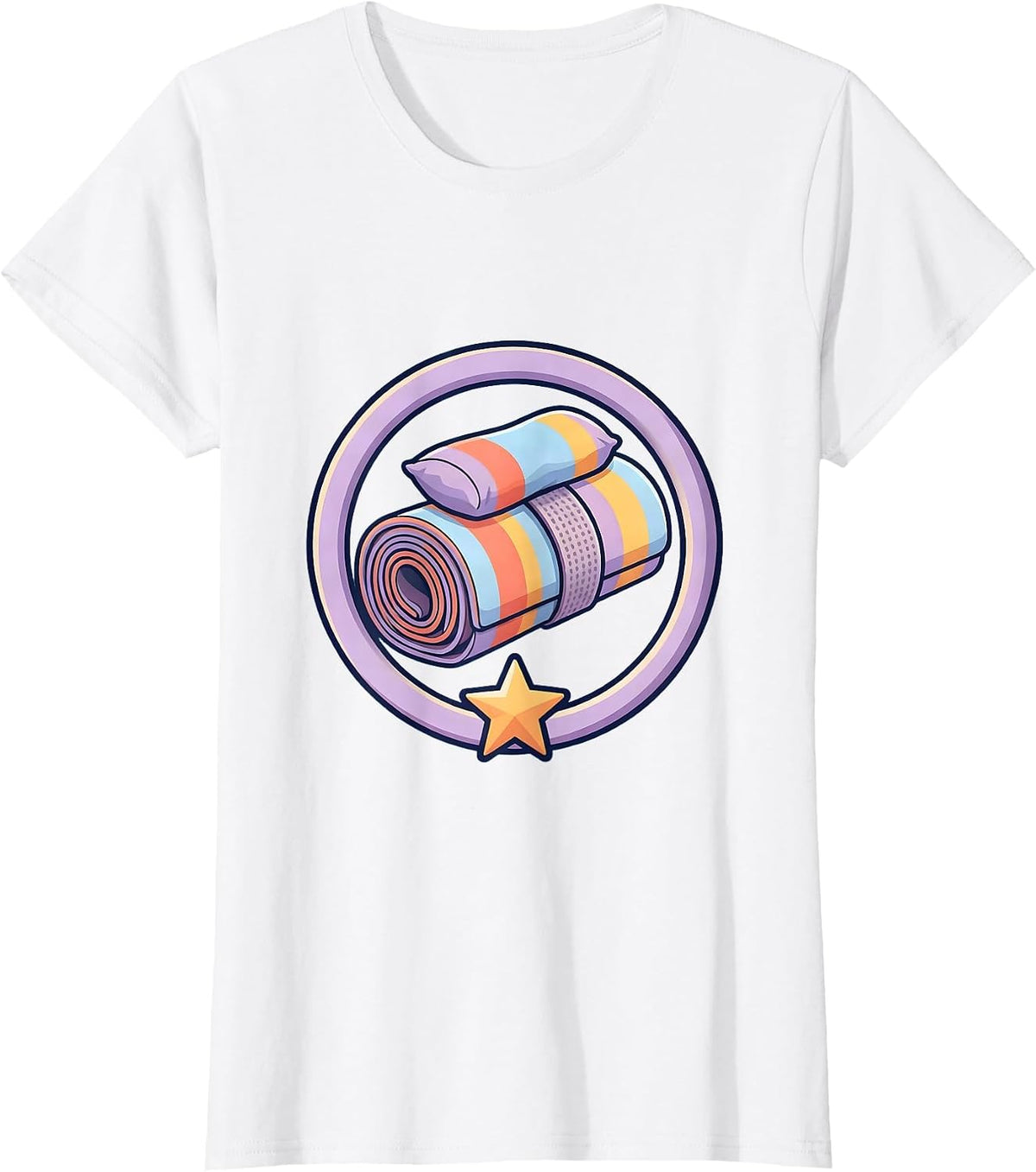 Preschool Teacher Nap Mat Rolled Up Graphic T-Shirt - White