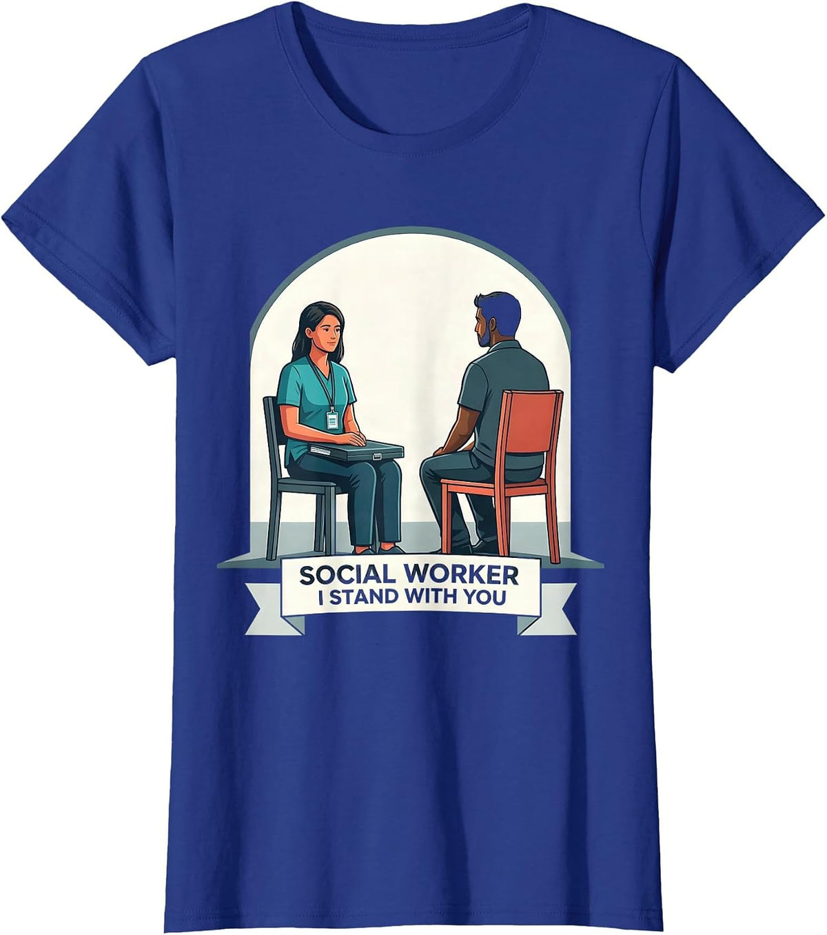 Women's Social Worker I Stand With You Vintage Advocate Support T-Shirt - Royal Blue