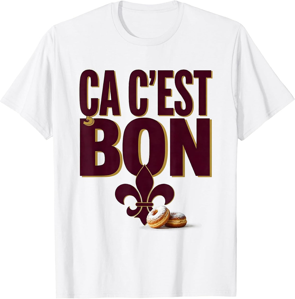 Men's Ça C'est Bon Fleur De Lis New Orleans Mardi Gras T-Shirt - White