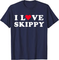 I Love Skippy Matching Girlfriend & Boyfriend Skippy Name T-Shirt - Navy Blue
