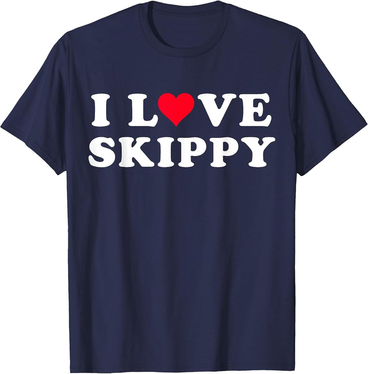 I Love Skippy Matching Girlfriend & Boyfriend Skippy Name T-Shirt - Navy Blue