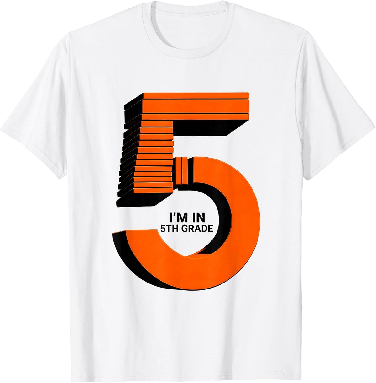 Men's I'm In 5th Grade Geometric Back To School Teacher Student T-Shirt - White
