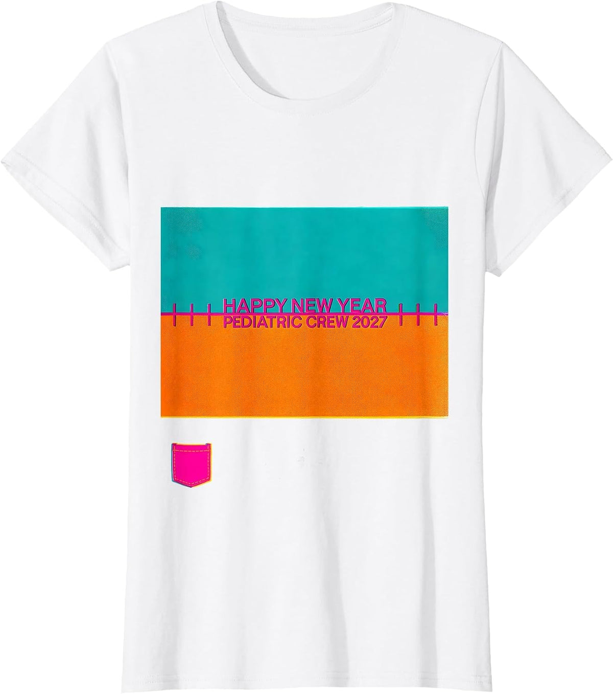 Happy New Year, Pediatric Crew 2027 Risograph Nurse Shift T-Shirt - White